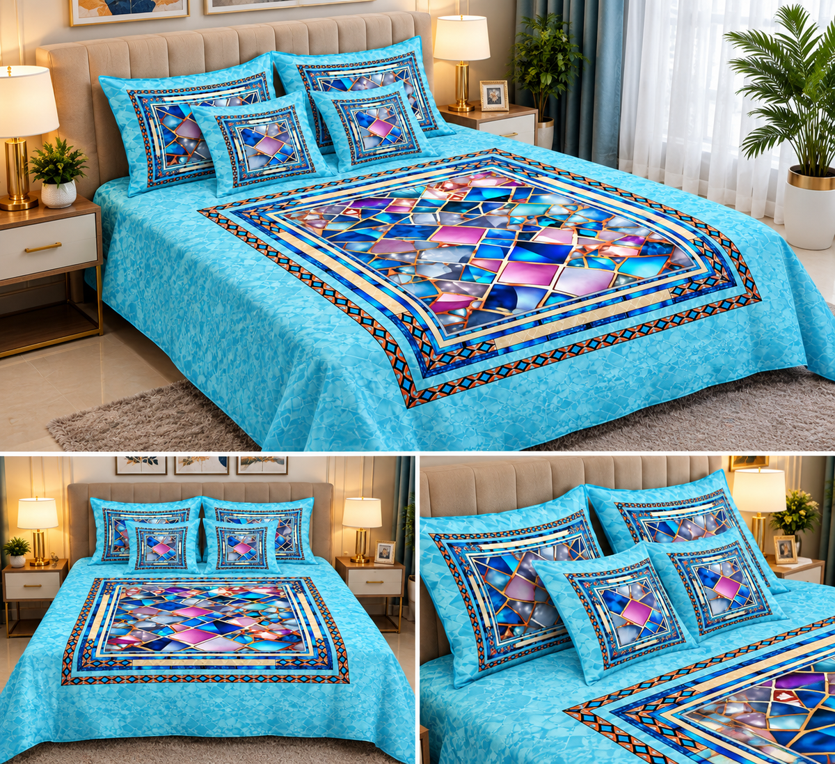 Diamond 3D Bed Sheet Sky