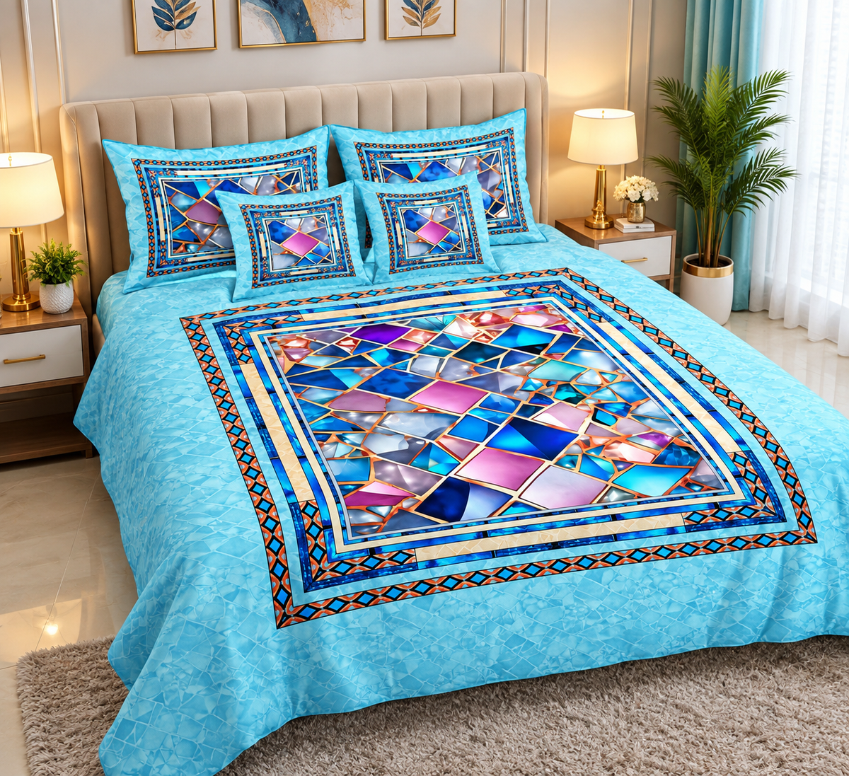 Diamond 3D Bed Sheet Sky