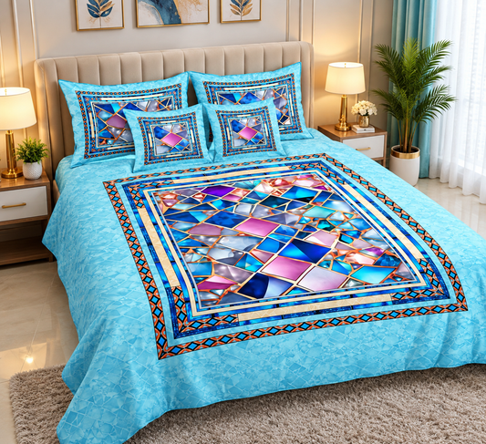 Diamond 3D Bed Sheet Sky