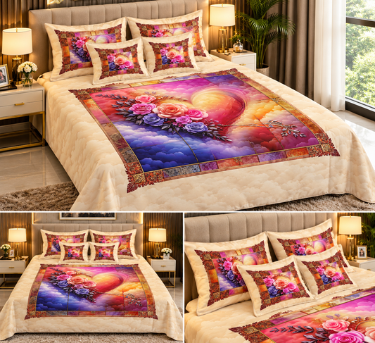 Rose Heart Cloud Bedding Set