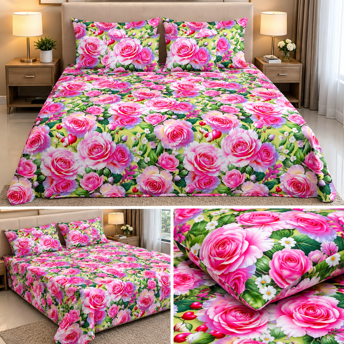 Floral All Over Print Bed Sheet