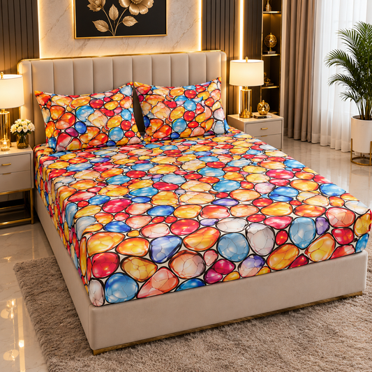 Multicolor Gemstone Mosaic Bedding Set